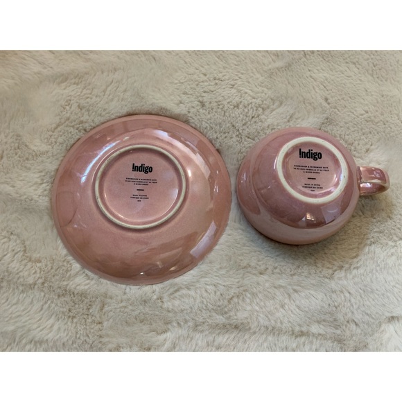 COPY - Indigo, pearly pink cup and saucer set - Picture 4 of 6